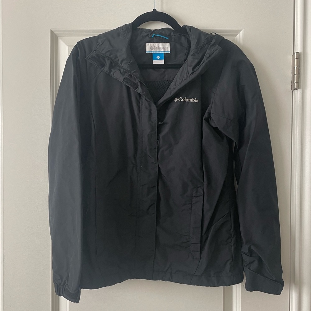 Women’s black Columbia rain jacket